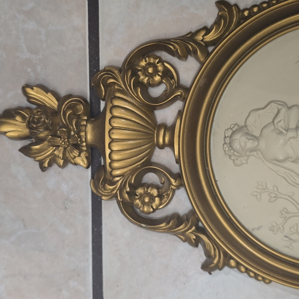 Vintage Syroco Neoclassical Gold Wall Plaques Set of 2 | Classical Lady Reliefs - Picture 2 of 7
